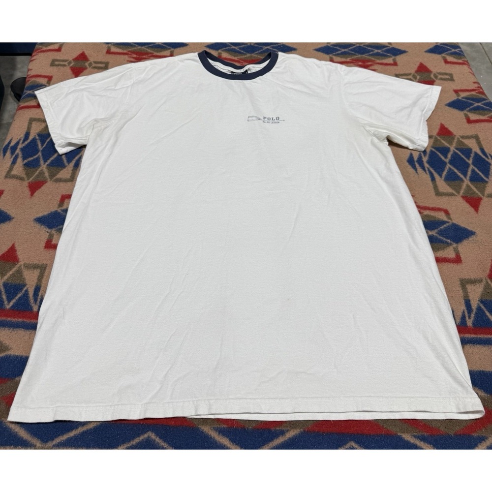 Vintage 90s Polo Ralph Lauren Kayak Oar T-Shirt XL Men's White Short Sleeve